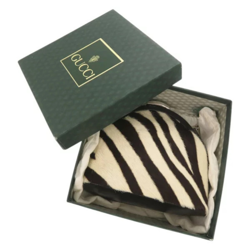 Gucci Calfskin Bag Chain Zebra Shoulder White - Picture 1 of 6